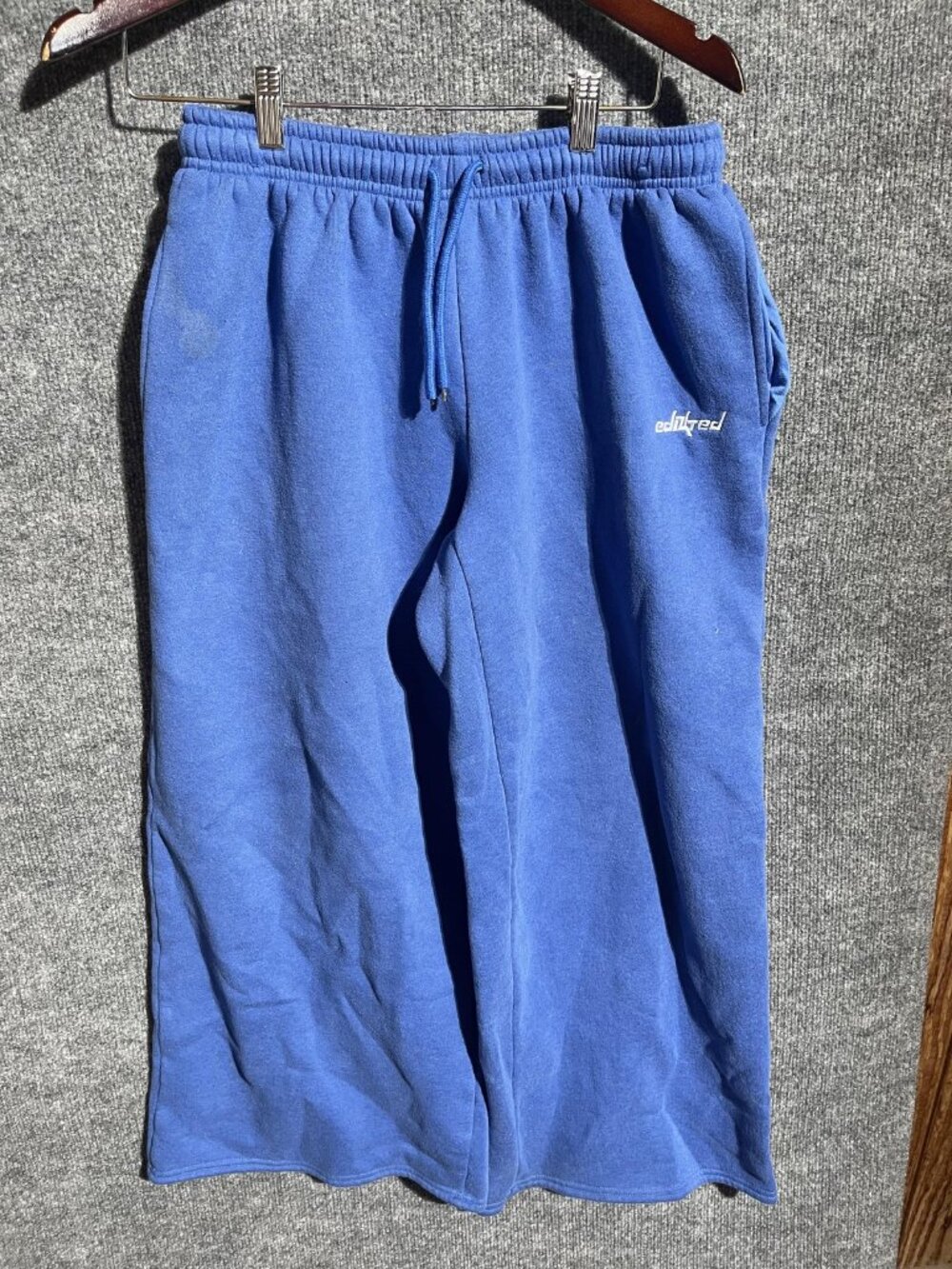 Edikted Sweatpants Mens 32 Blue Fleece Lounge Pants Elastic Waist Casual
